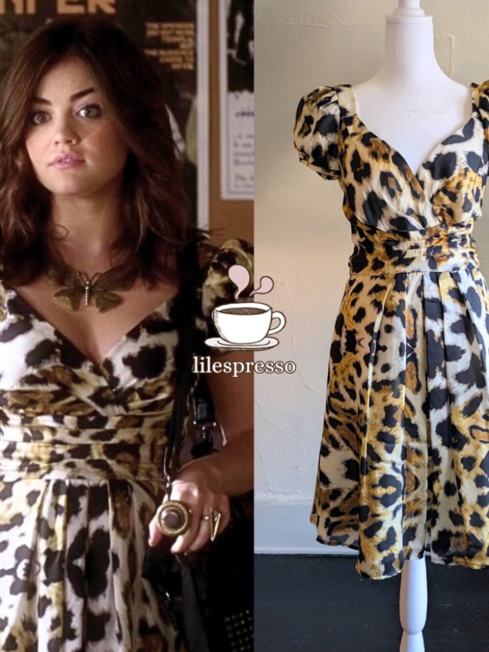 betsey johnson silk leopard dress ASO aria montgomery pretty little liars (4)